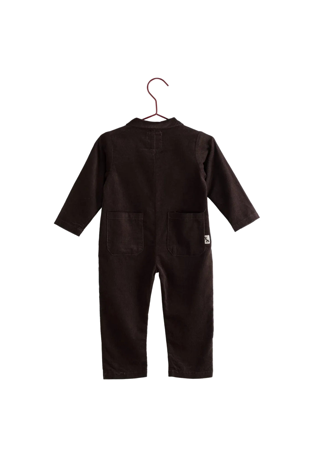 one piece corduroy henley romper - brown