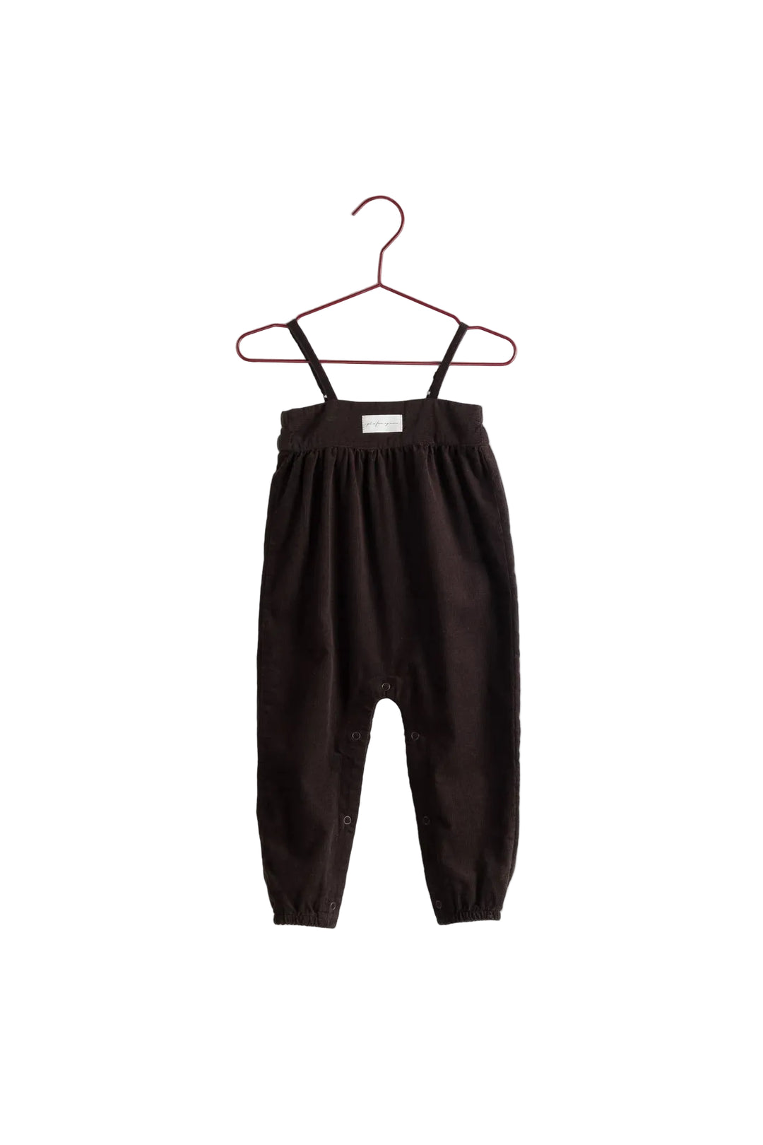 one piece corduroy spaghetti strap romper - brown