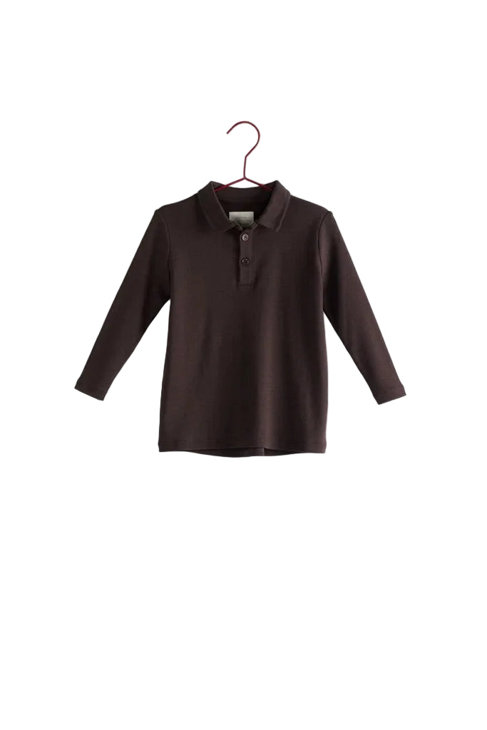 polo l/s jersey - brown