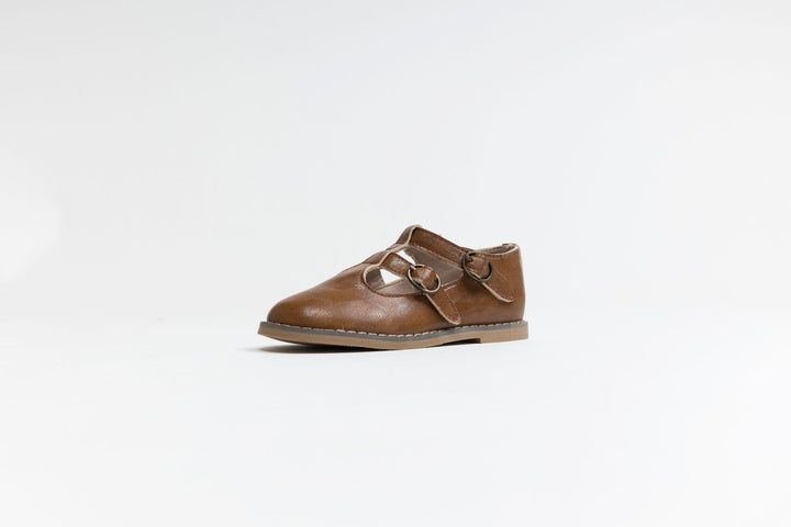 shoes merries double t strap - cognac