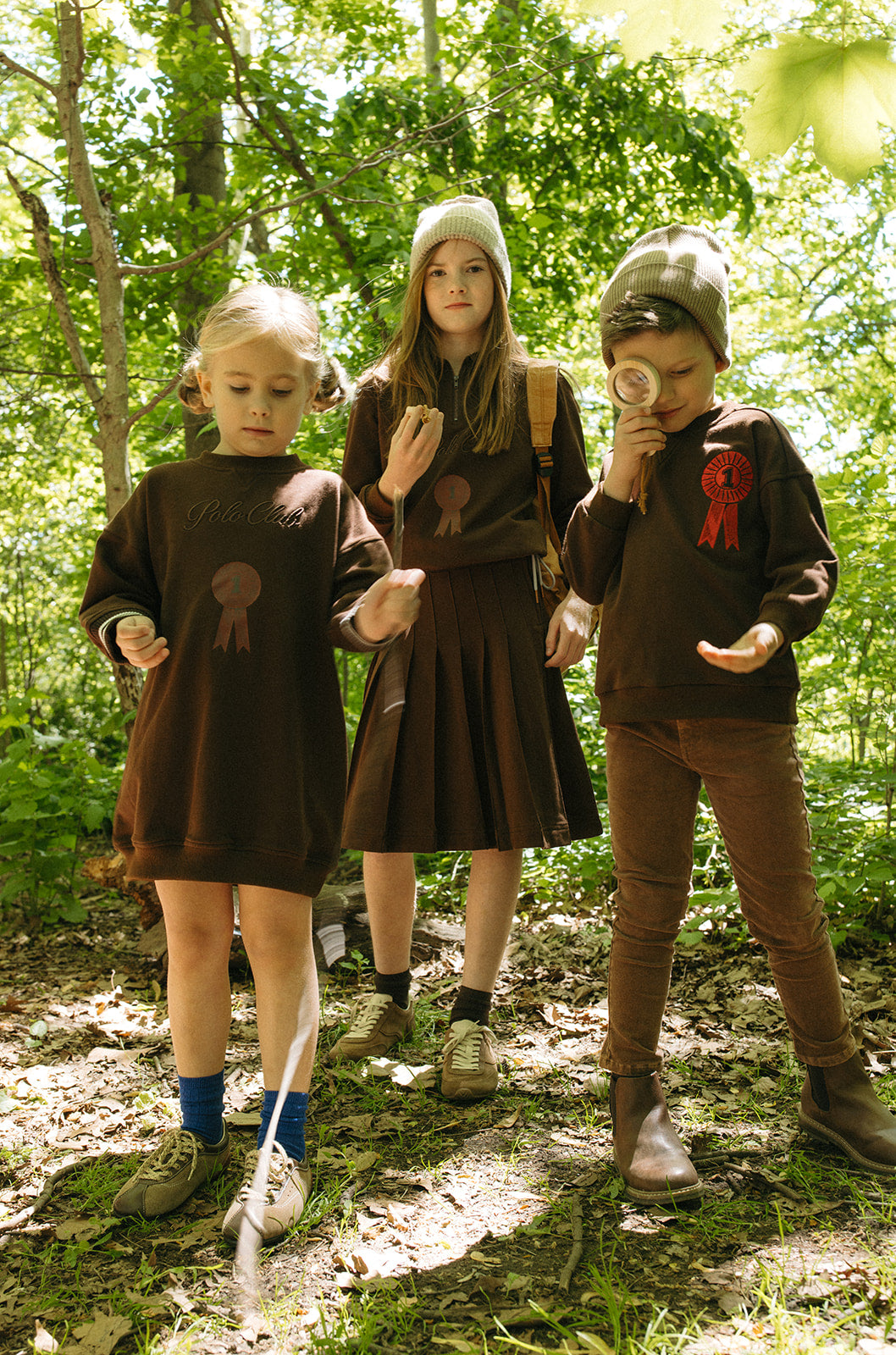top l/s polo club sweatshirt - chocolate