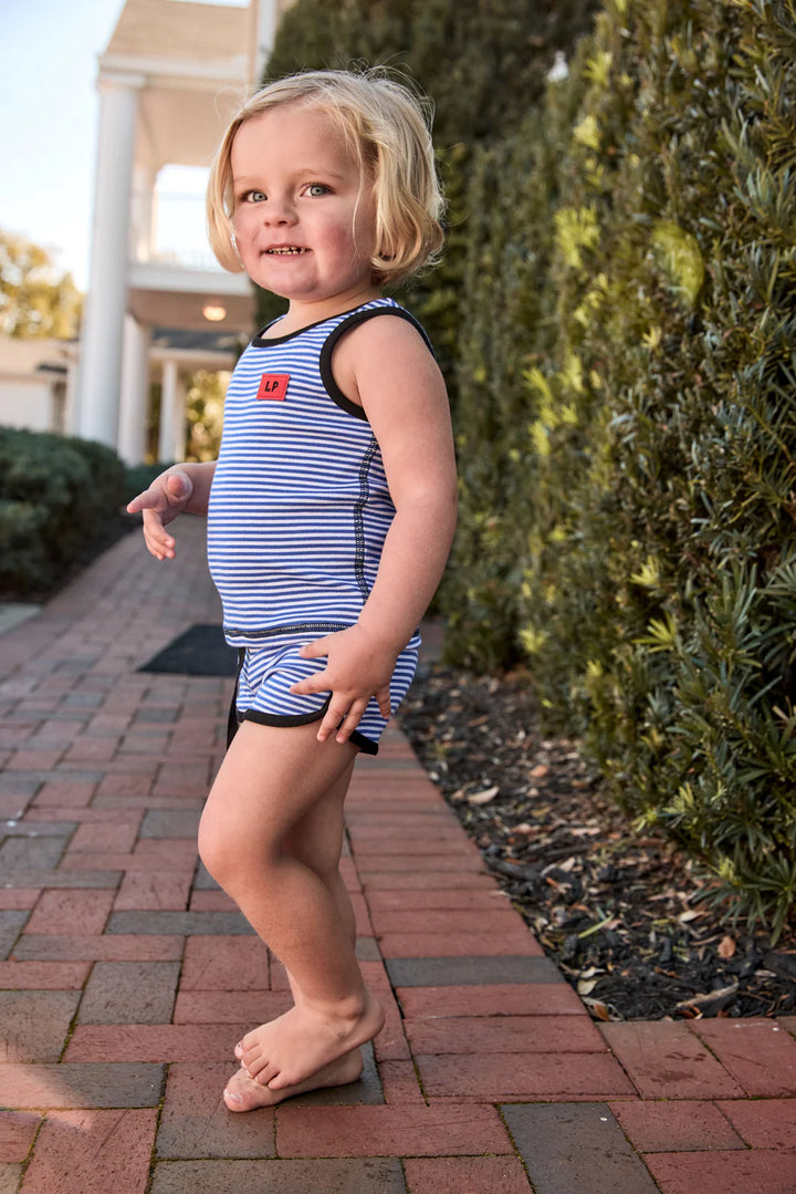 heart play baby tank set - royal blue/white
