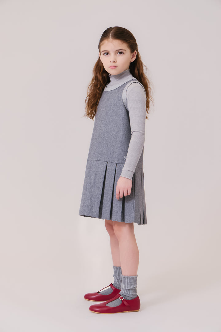 dress wool pleated jumper - grey