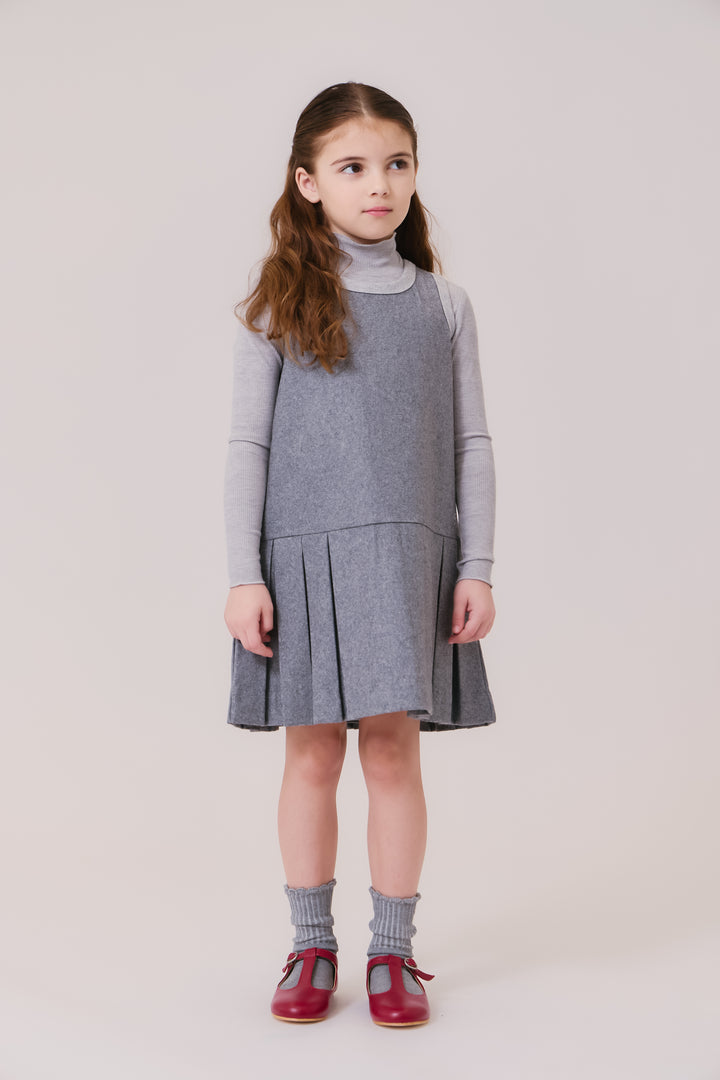 top l/s ribbed turtleneck - grey