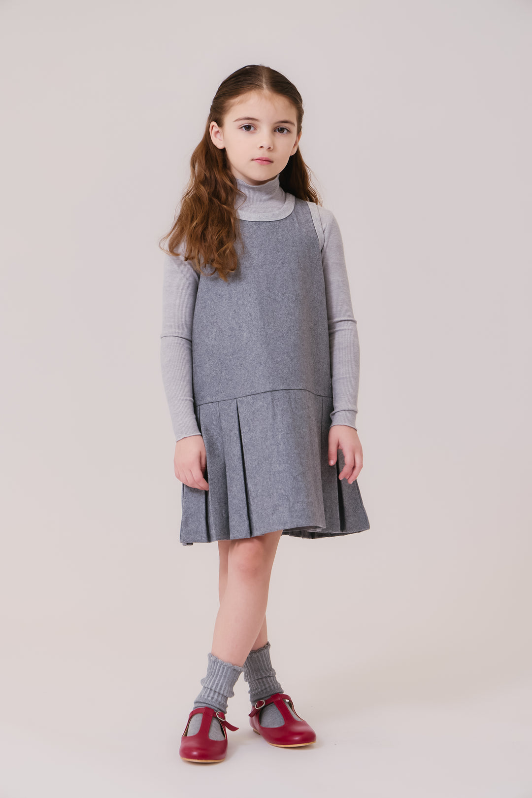 dress wool pleated jumper - grey