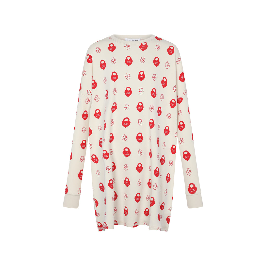 pajamas logo print tunic top and pants - red