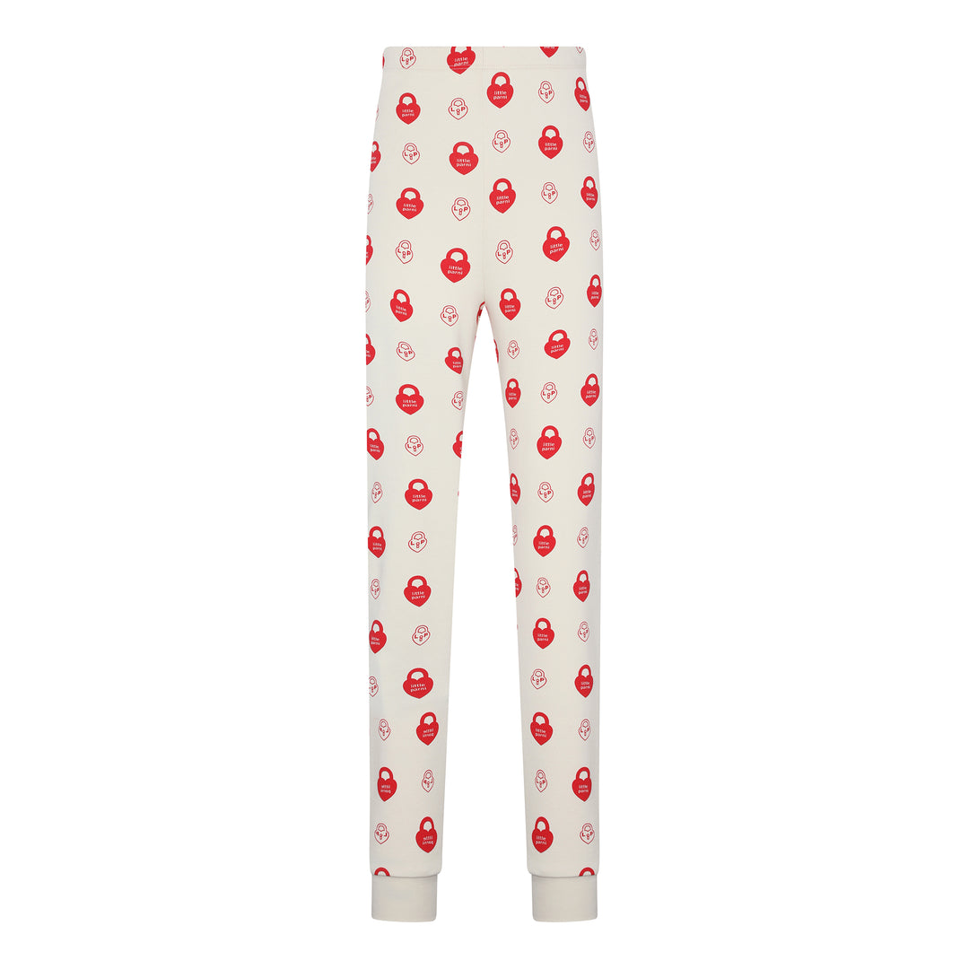 pajamas logo print tunic top and pants - red