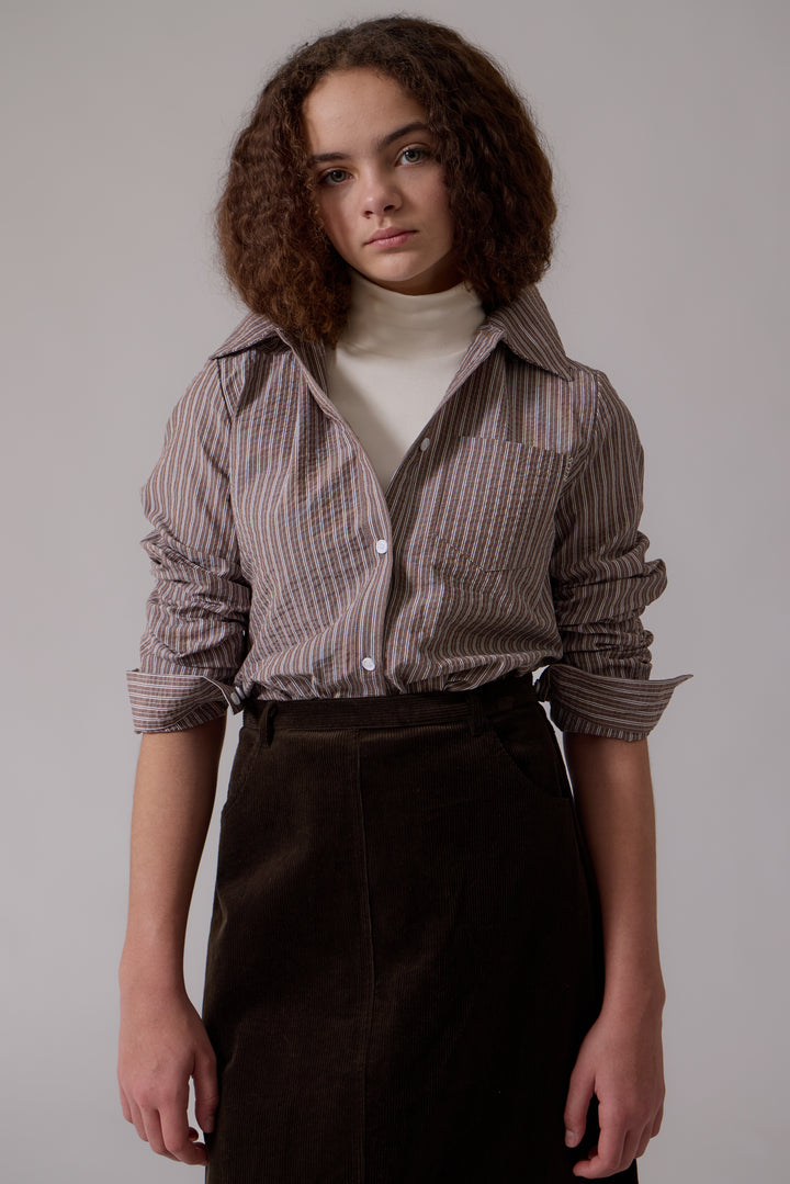 skirt midi corduroy - chocolate