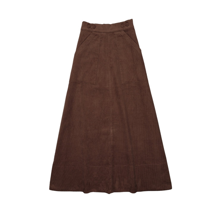 skirt corduroy pocket - brown