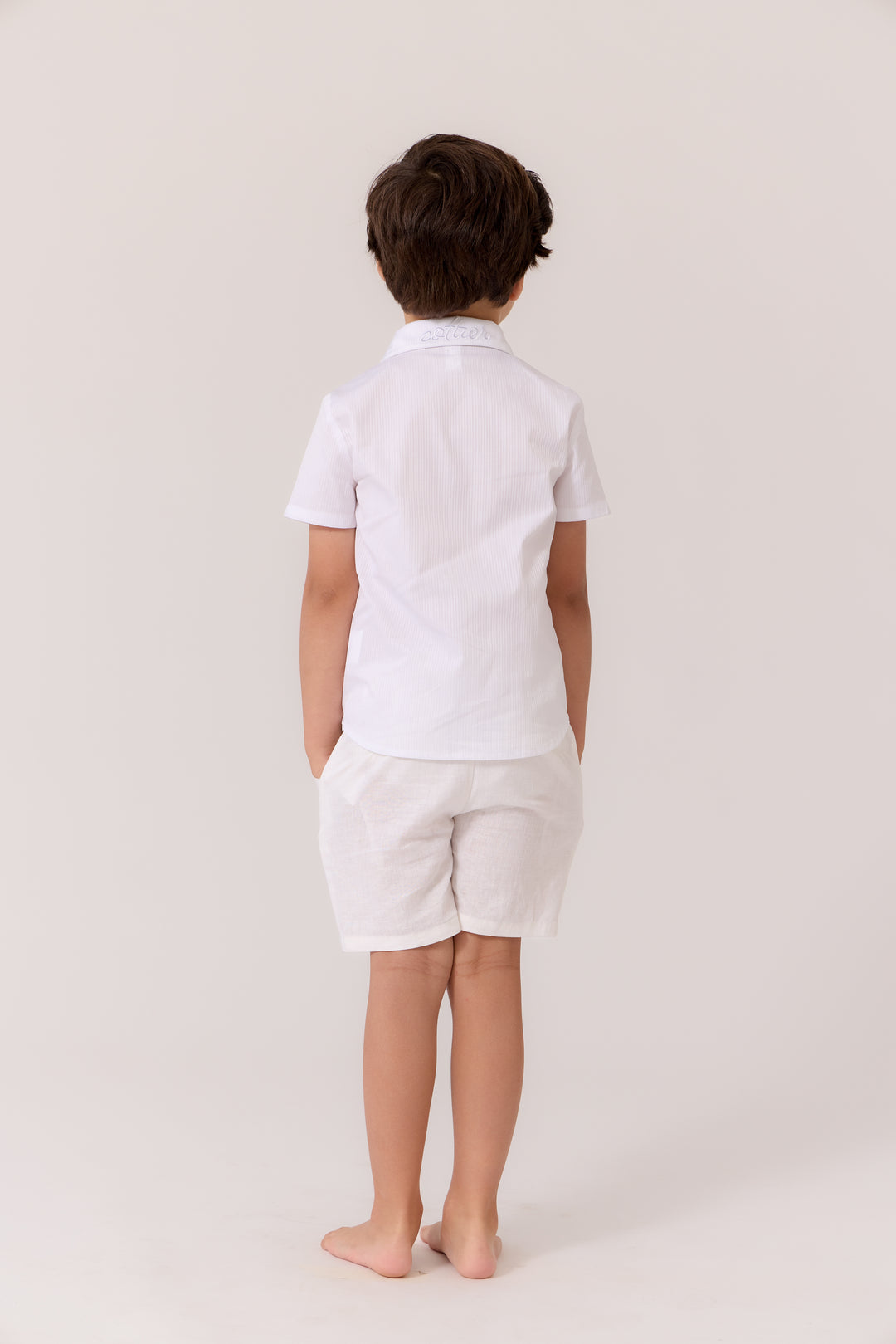 shirt s/s striped - white
