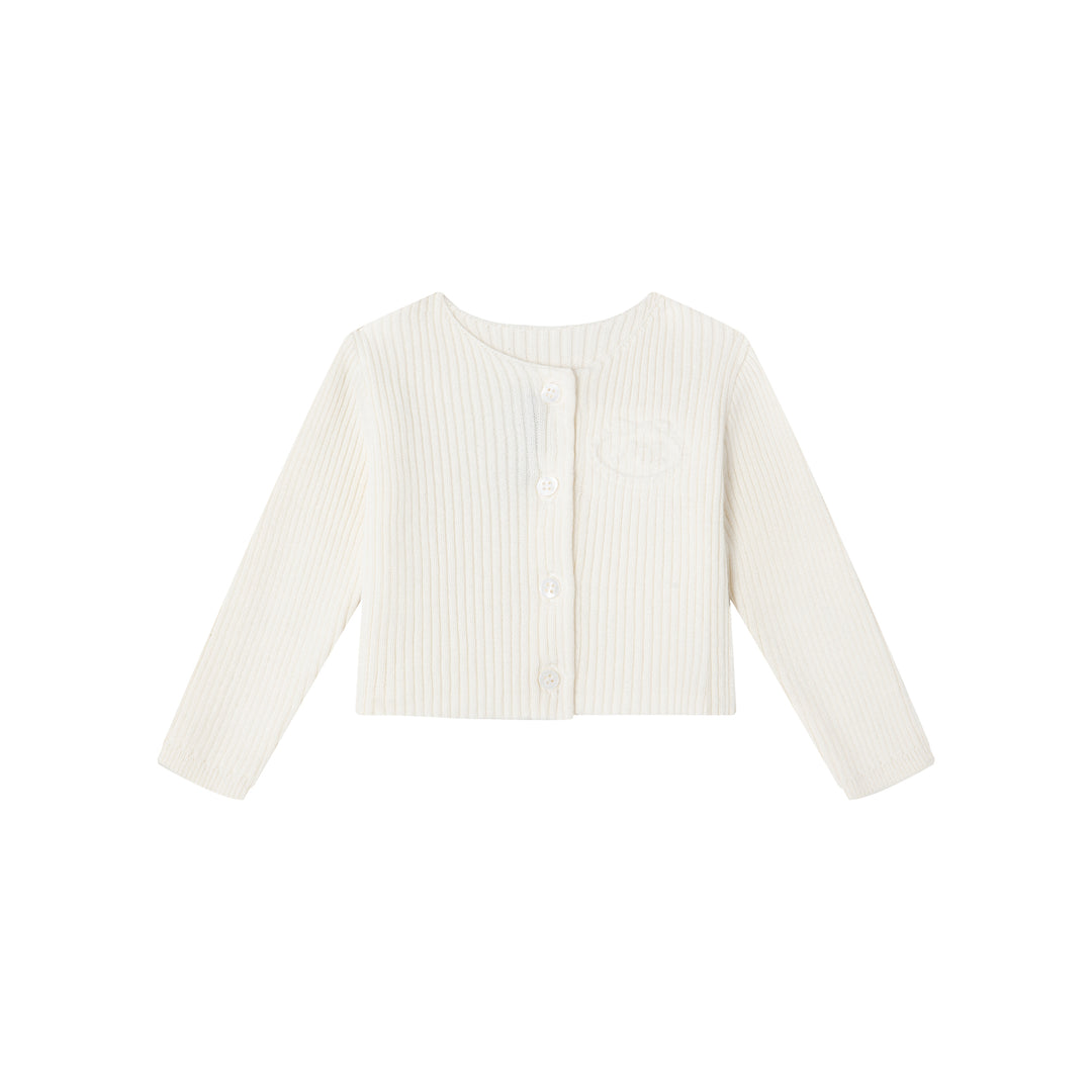 set knit footie embossed emblem with cardigan bonnet and blanket - cream