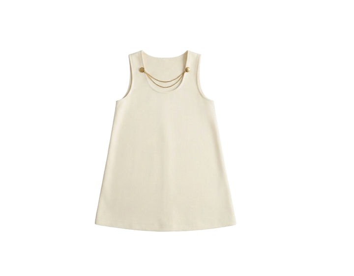 dress front chain vintage wool jumper - cream