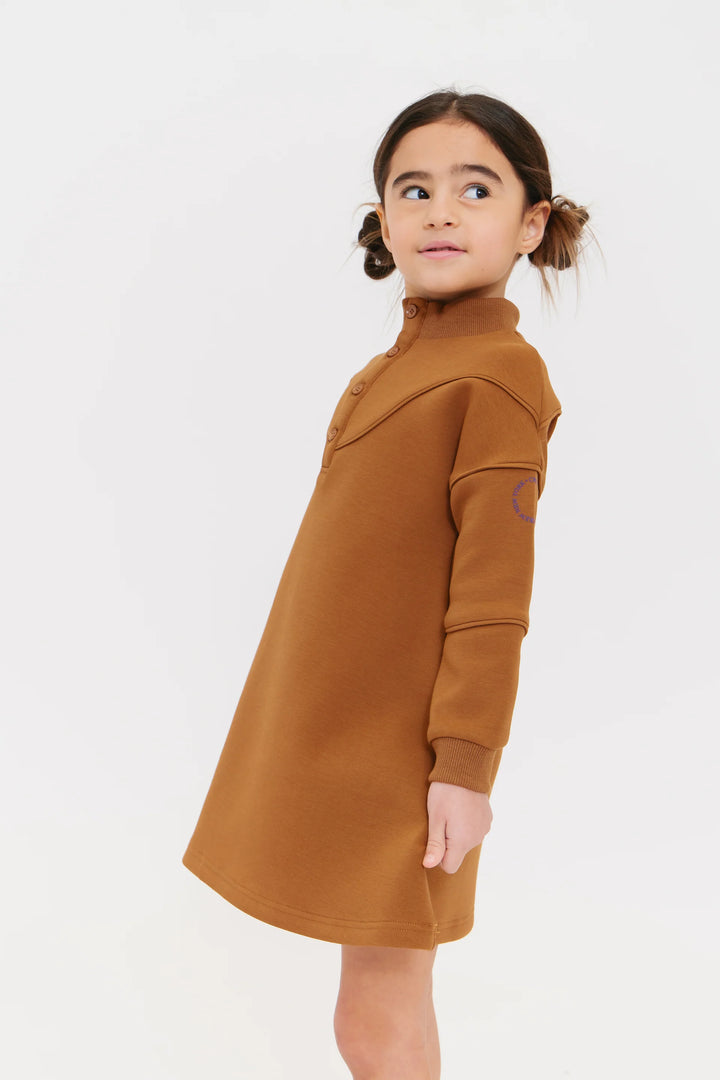 dress scuba up neck - camel