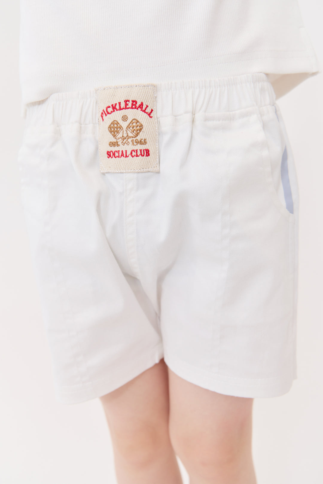 shorts pickleball patch - white