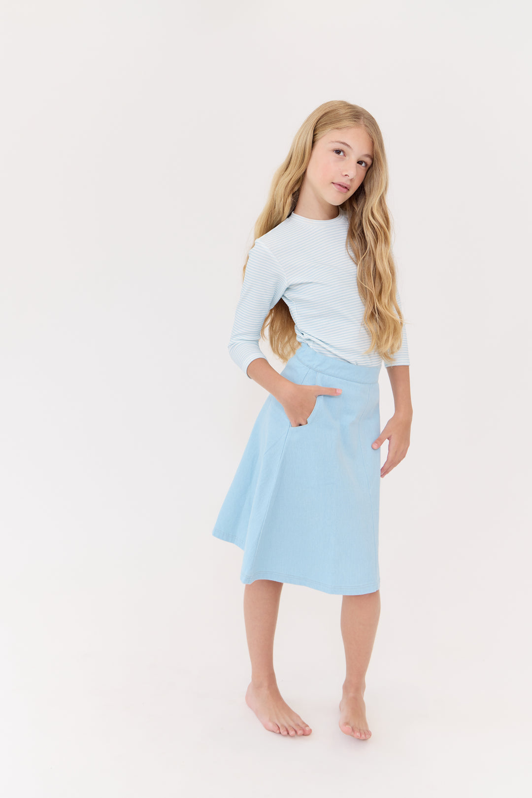 skirt side zipper - blue