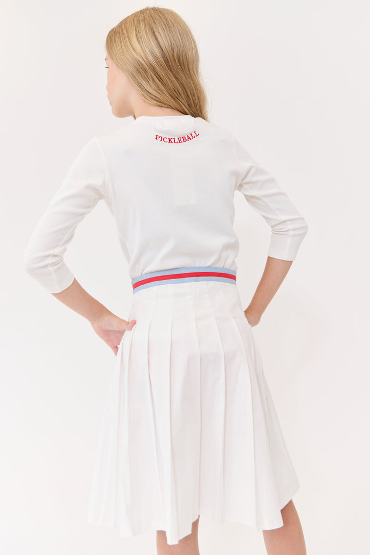 tee l/s ribbed pickleball patch - white