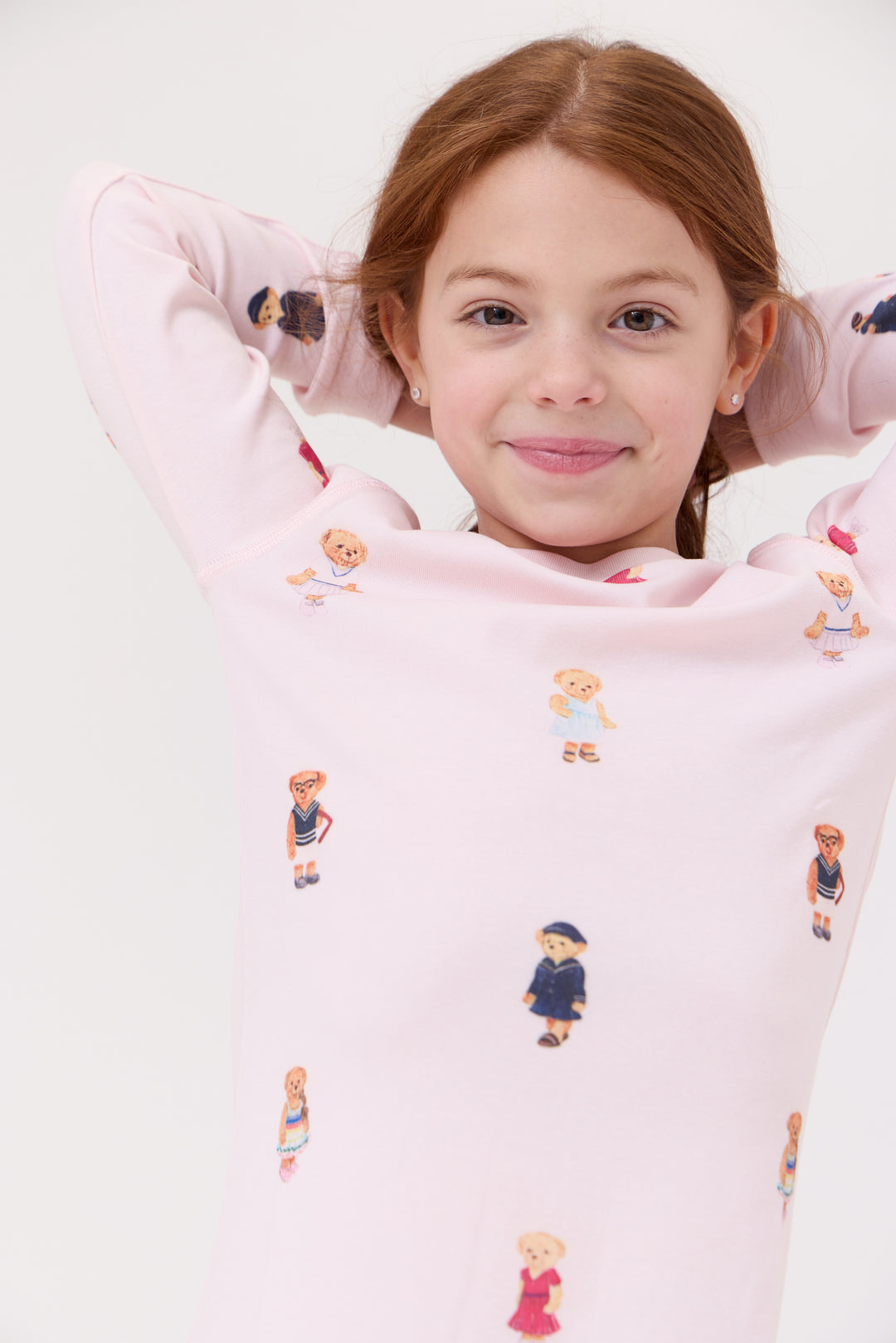 nightgown teddy print - light pink