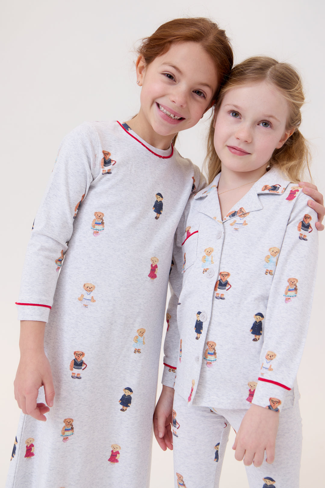 nightgown teddy print - grey/pink