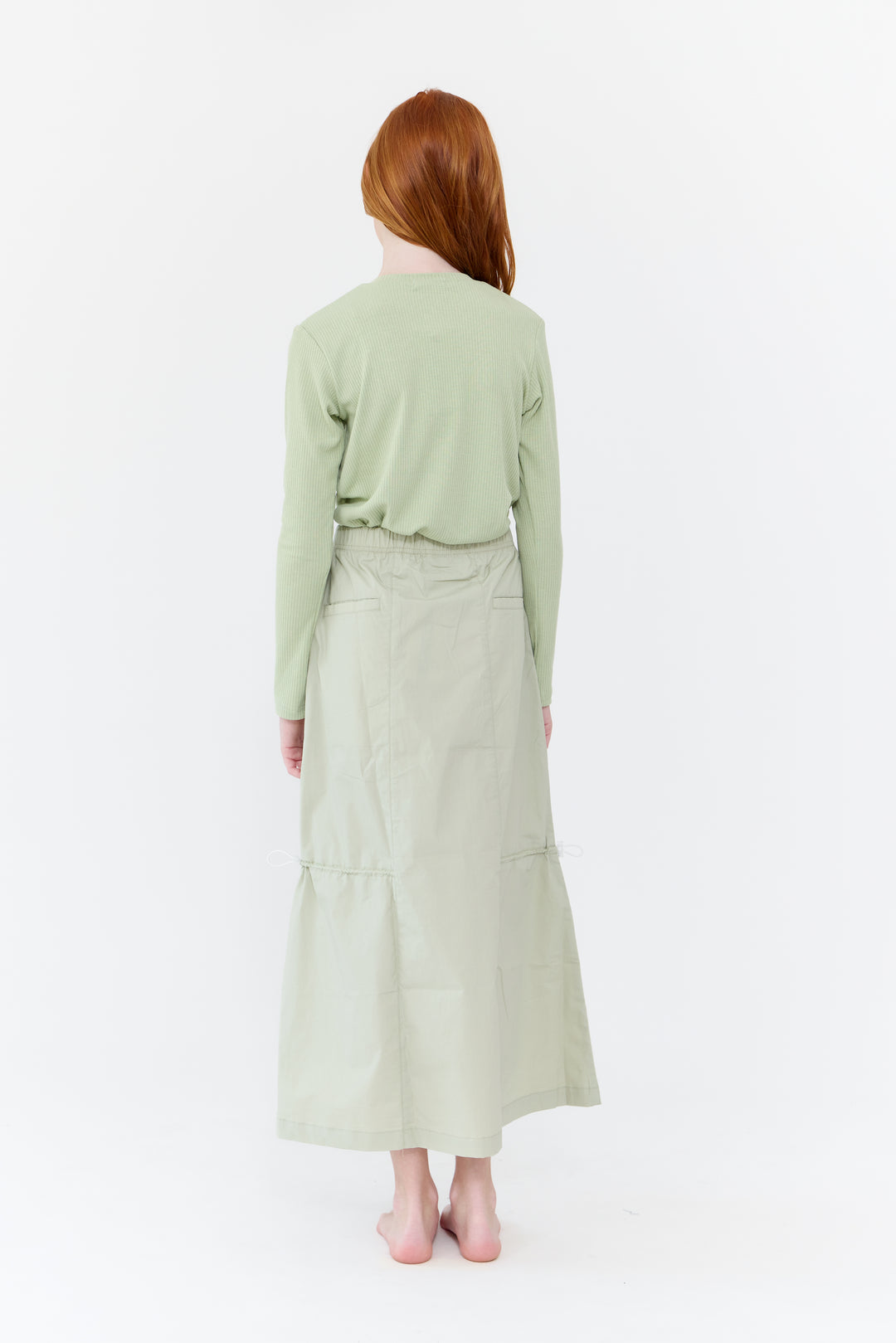 skirt cargo style drawstring - vintage green