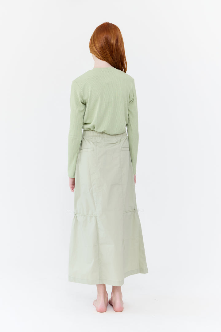 skirt cargo style drawstring - vintage green