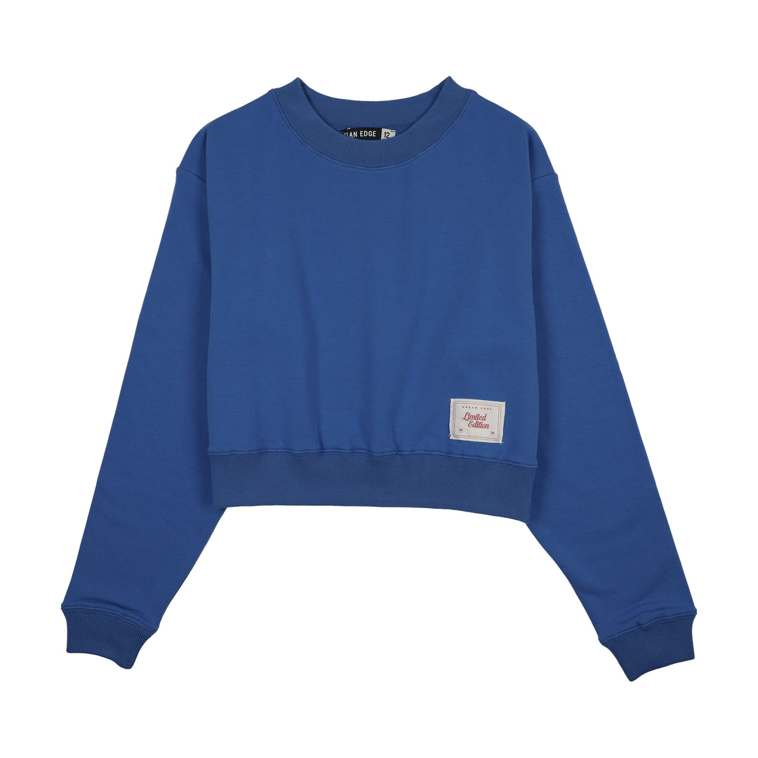 top l/s cropped sweatshirt - blue