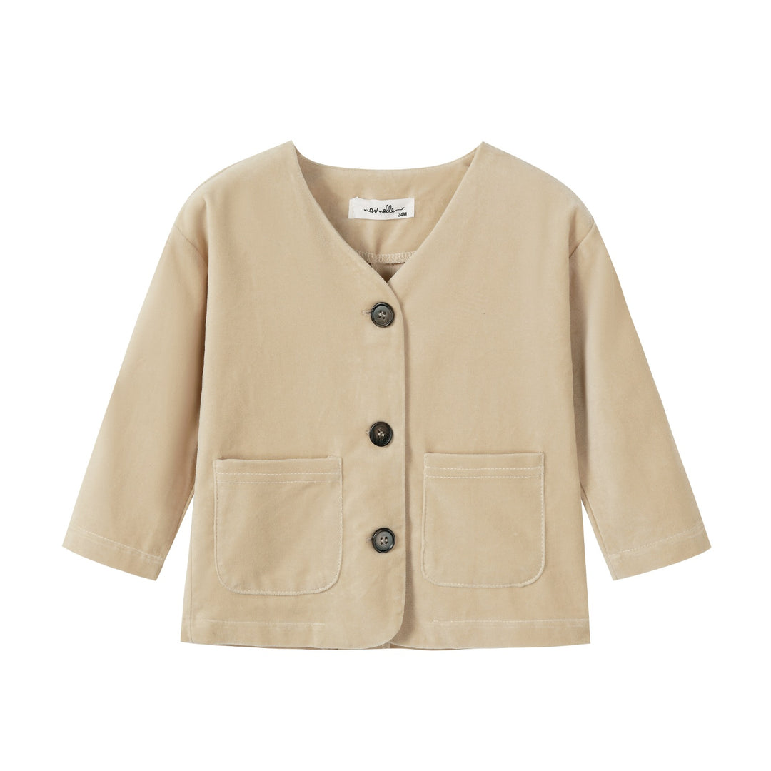 blazer crushed velour - tan