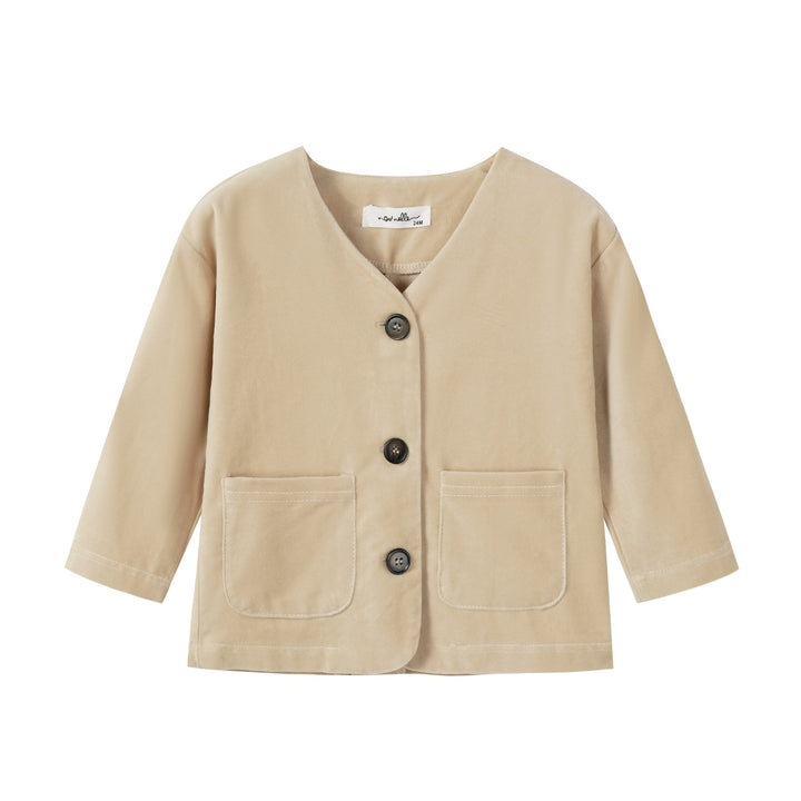 blazer crushed velour - tan