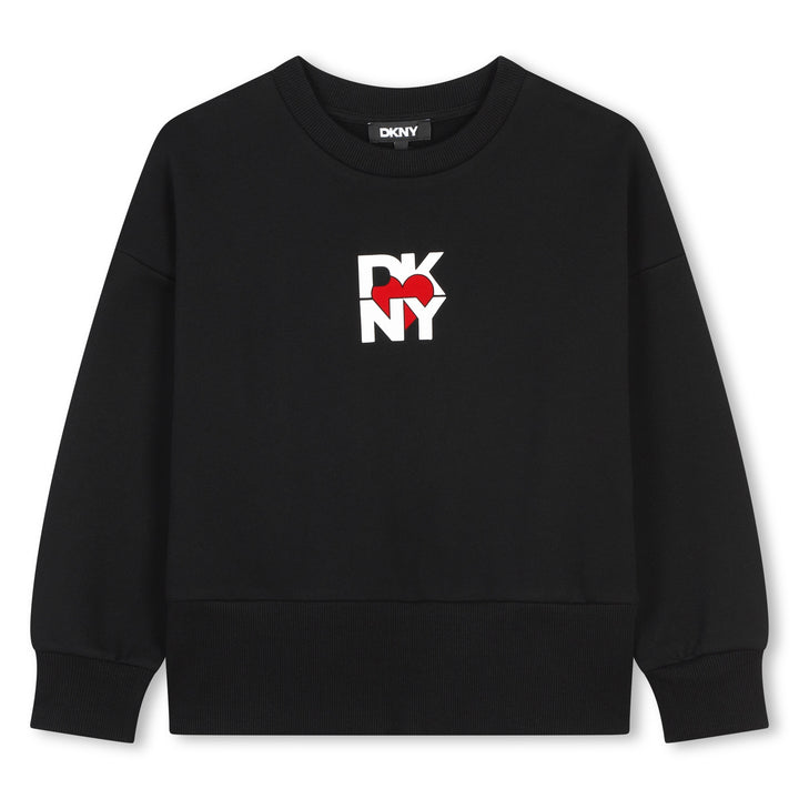 top l/s sweat logo center - black-09