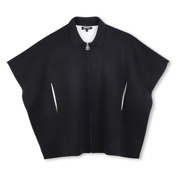 cape collared zip up - black-09b