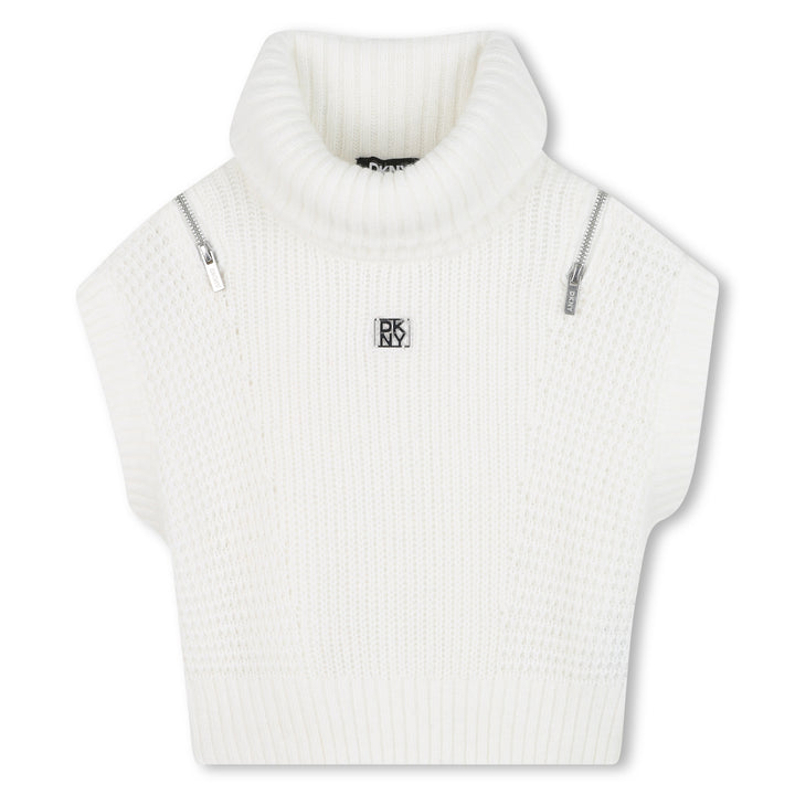 top s/s knit shoulder zips - off white-117