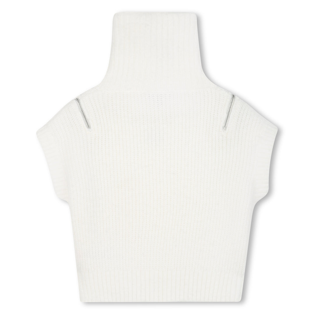 top s/s knit shoulder zips - off white-117