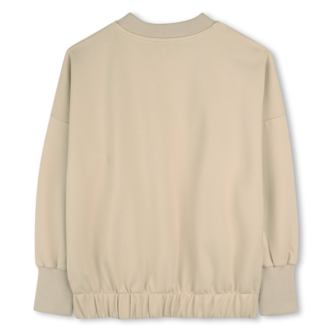 top l/s studded logo sweat - sand-217