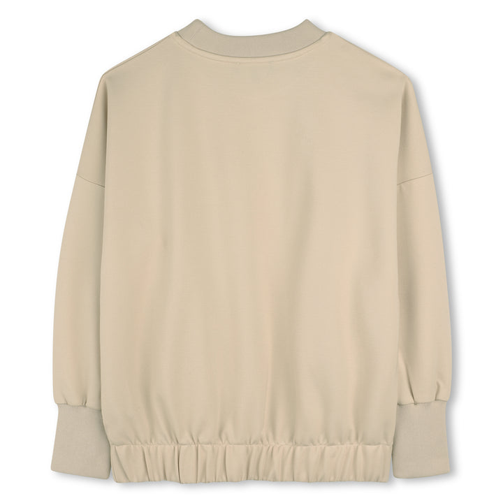 top l/s studded logo sweat - sand-217