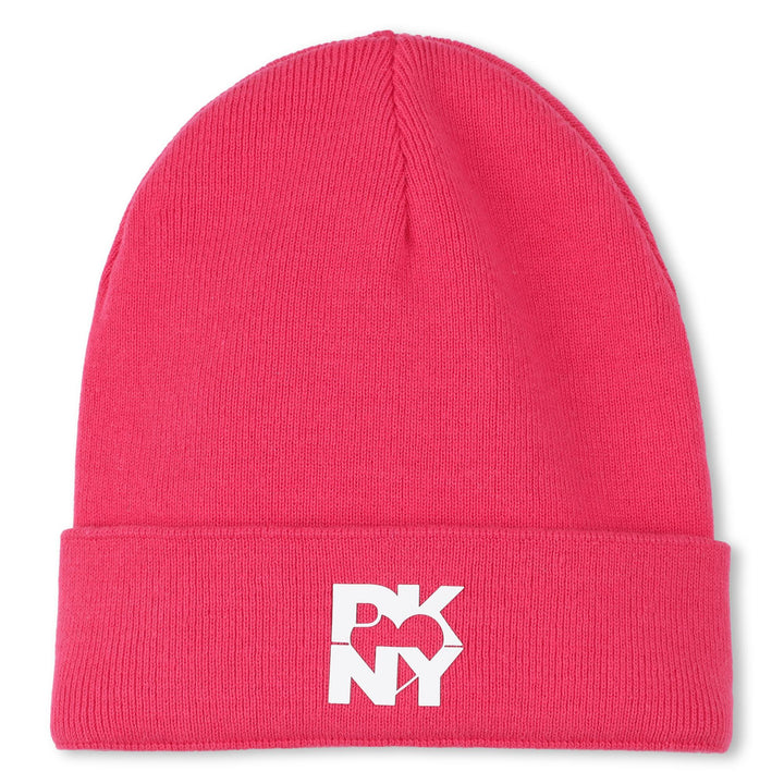 hat dkny logo beanie - fuschia-49g