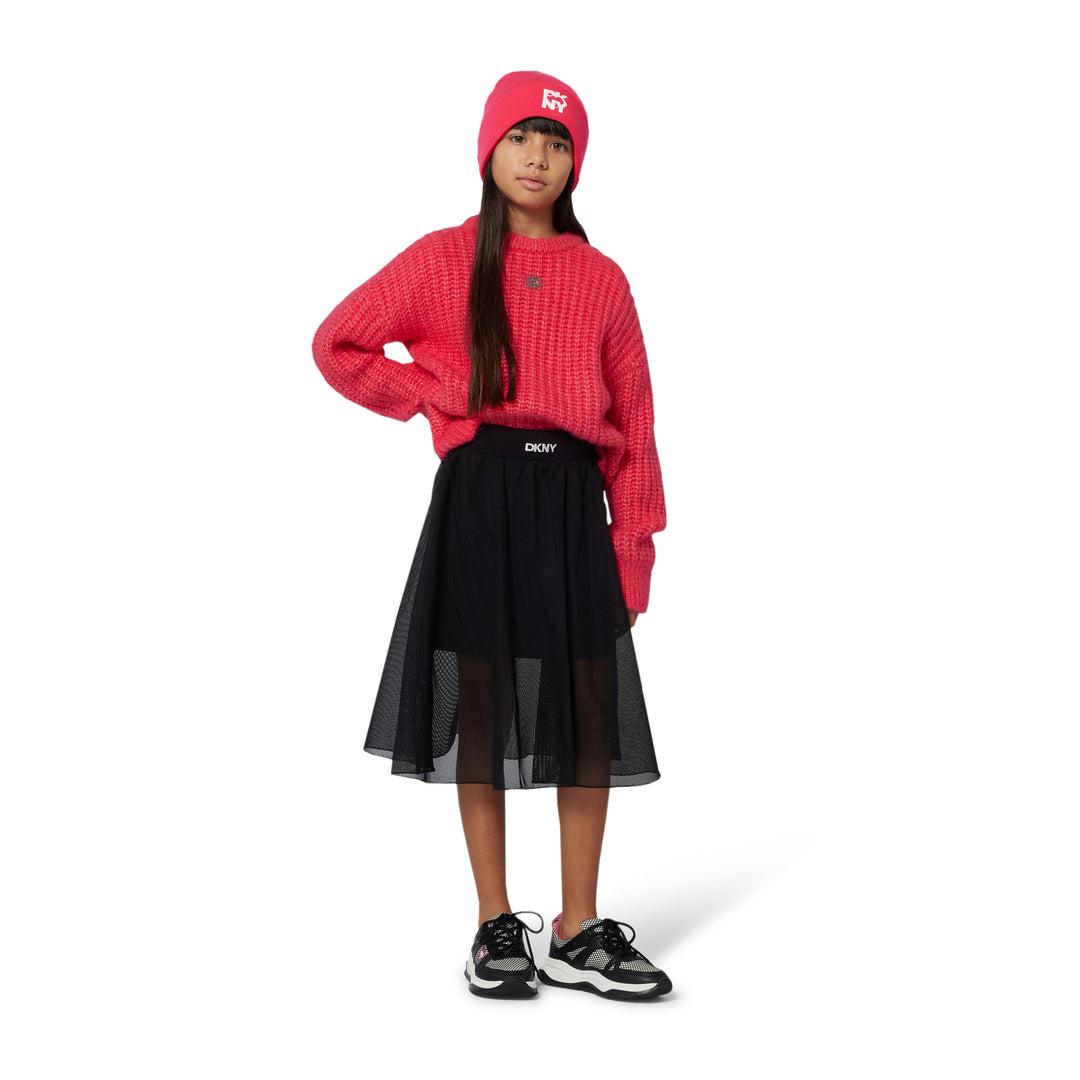 hat dkny logo beanie - fuschia-49g