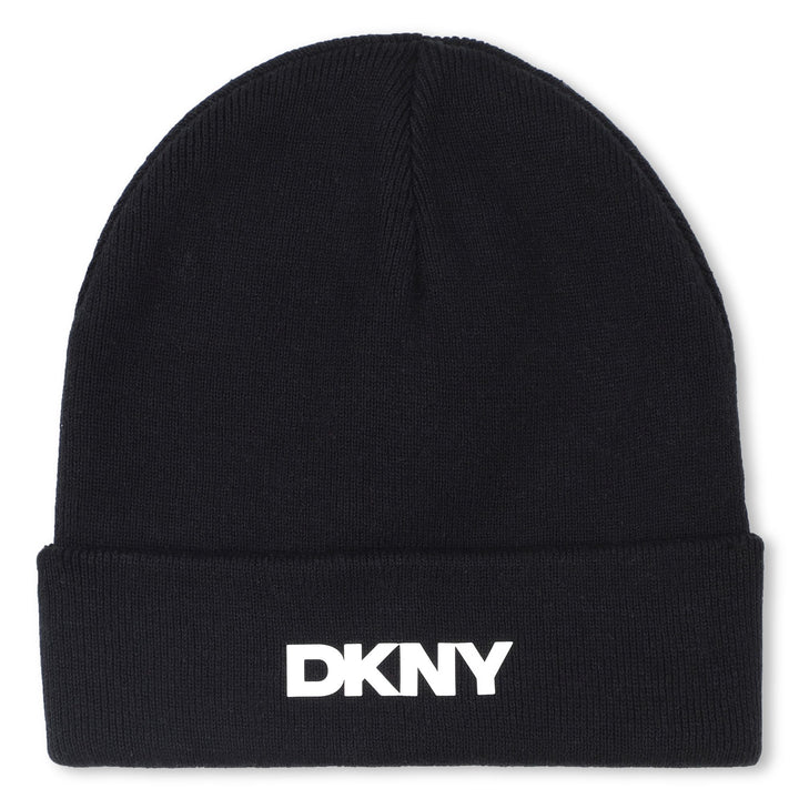 hat dkny logo beanie - black-09b