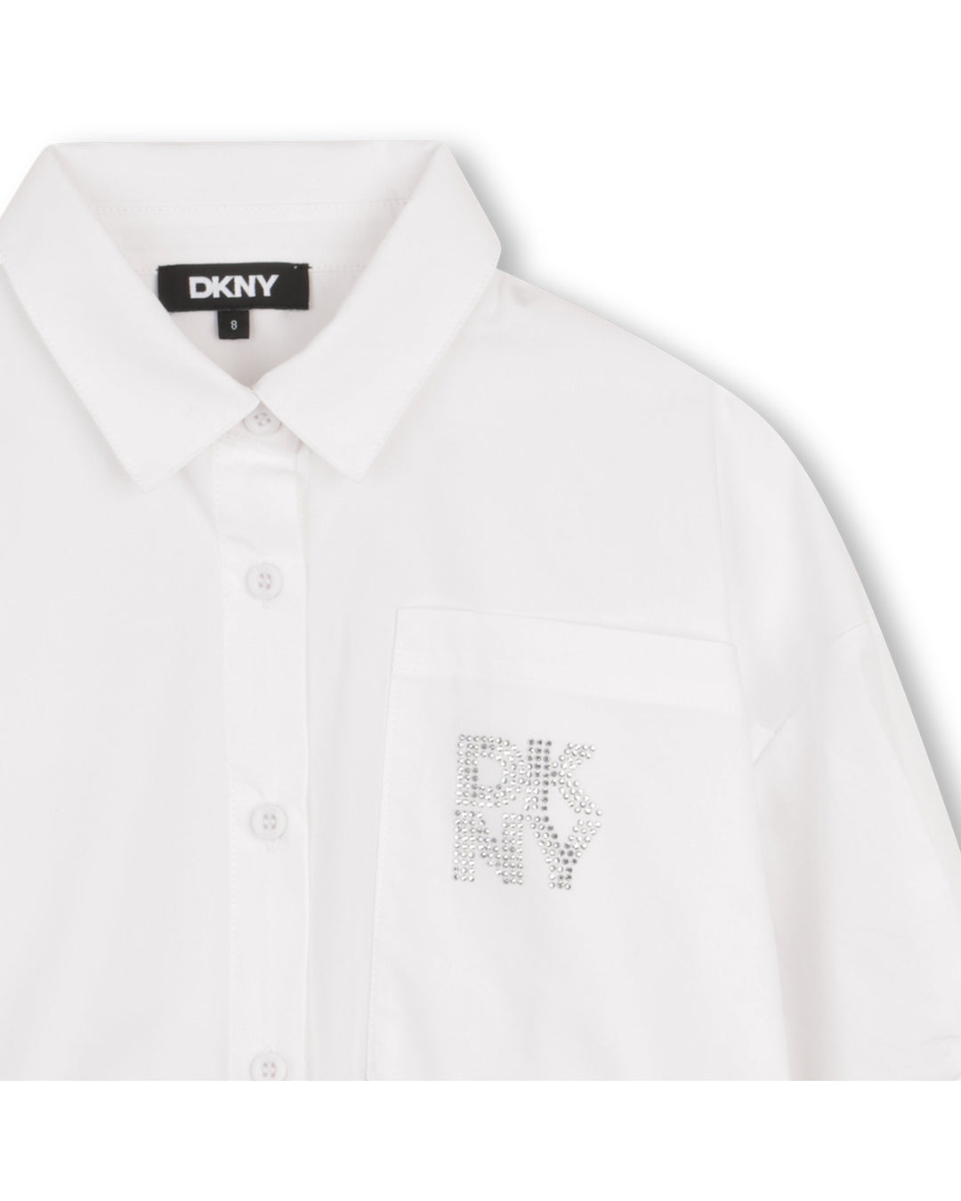 shirt s/s cropped crystal logo - white-10p