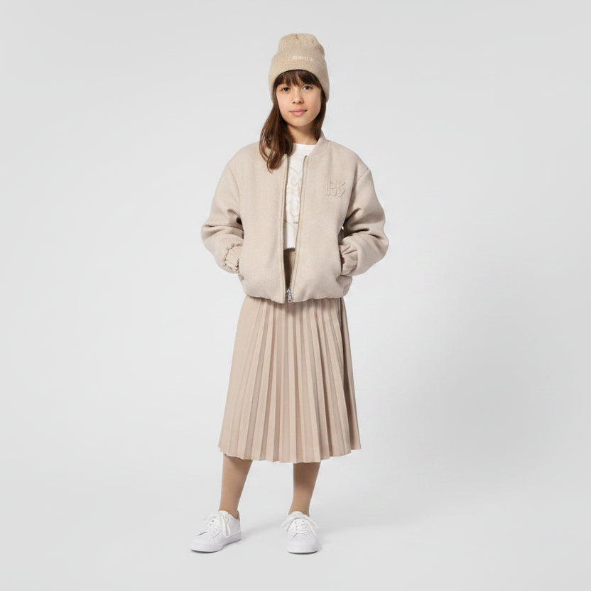 jacket wool bomber style - chine beige-c10