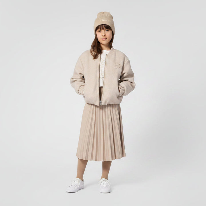 jacket wool bomber style - chine beige-c10