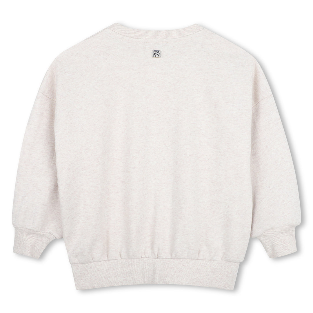 top l/s metallic logo sweatshirt - chine beige-c10