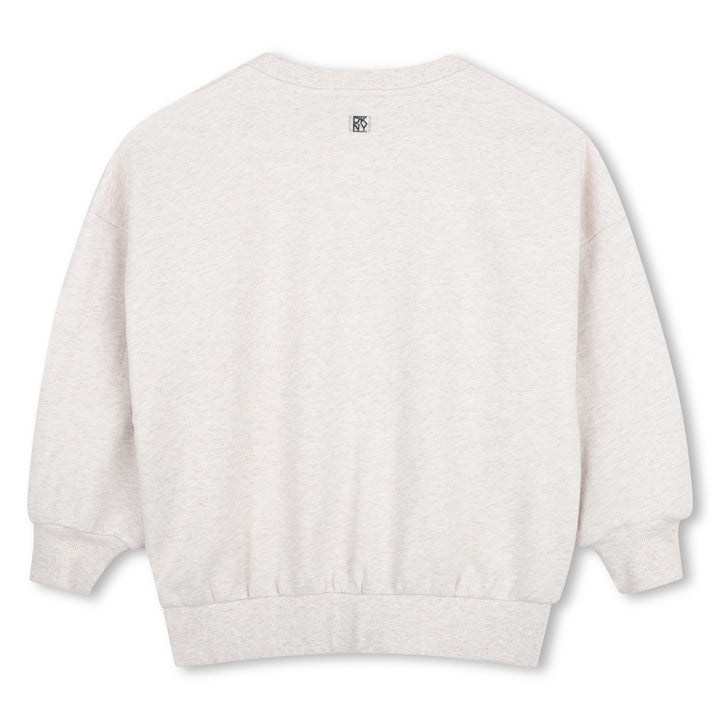 top l/s metallic logo sweatshirt - chine beige-c10