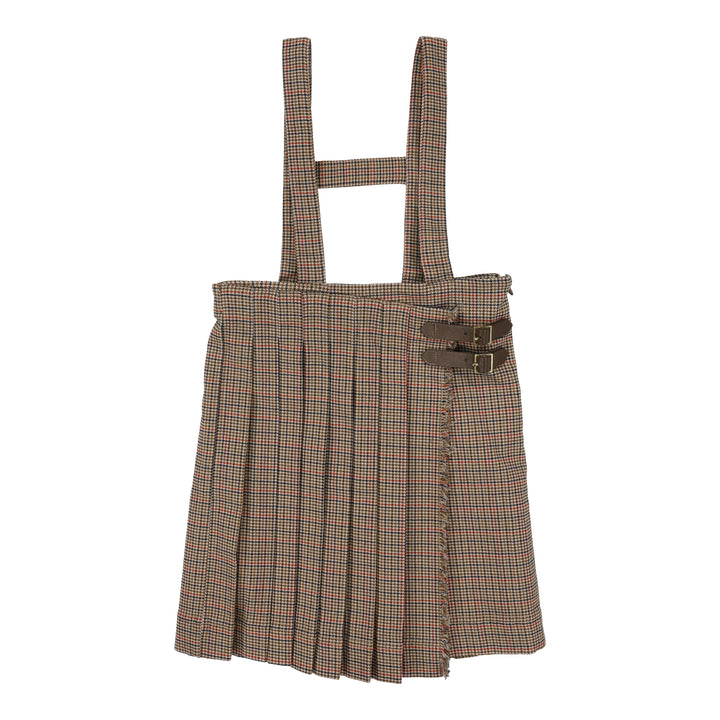 skirt pleated plaid kilt suspenders - houndstooth
