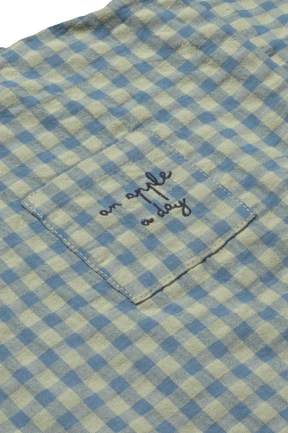 set outfit checkered shirt and shorts - blue