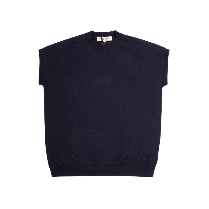 vest knit mini logo - navy-3