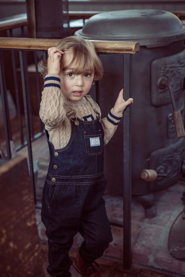 one piece denim long pocket overalls - denim