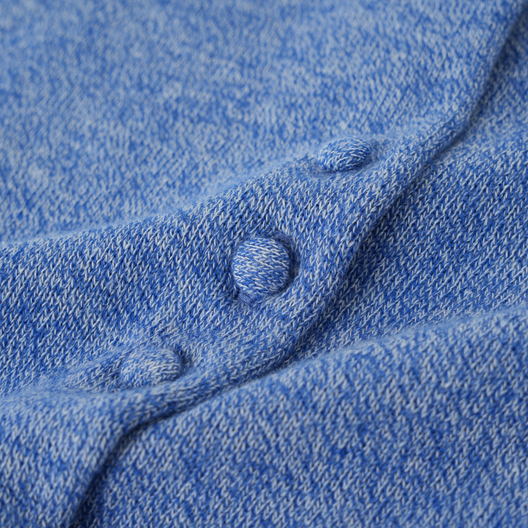 top l/s clustered button knit cardigan - blue