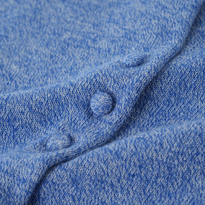 top l/s clustered button knit cardigan - blue