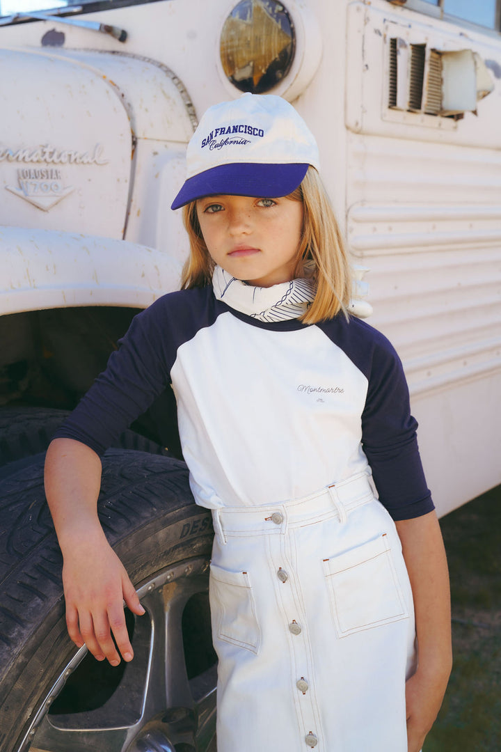 tee 3/4 raglan - white