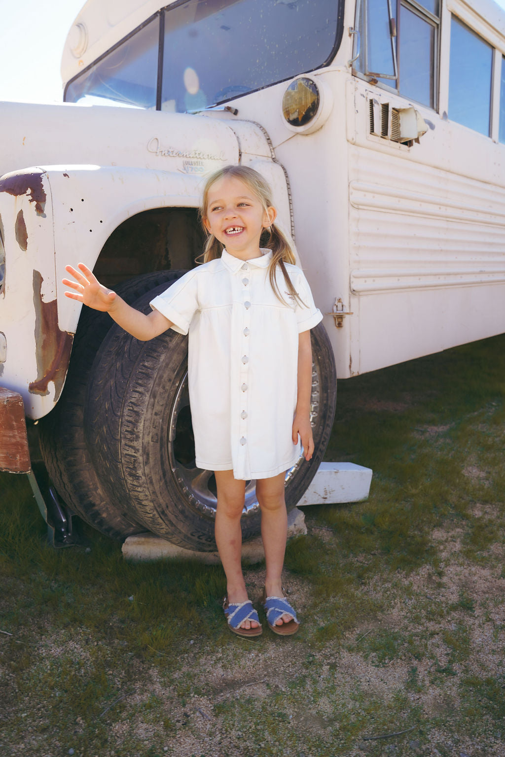 dress s/s denim shirt style - white denim