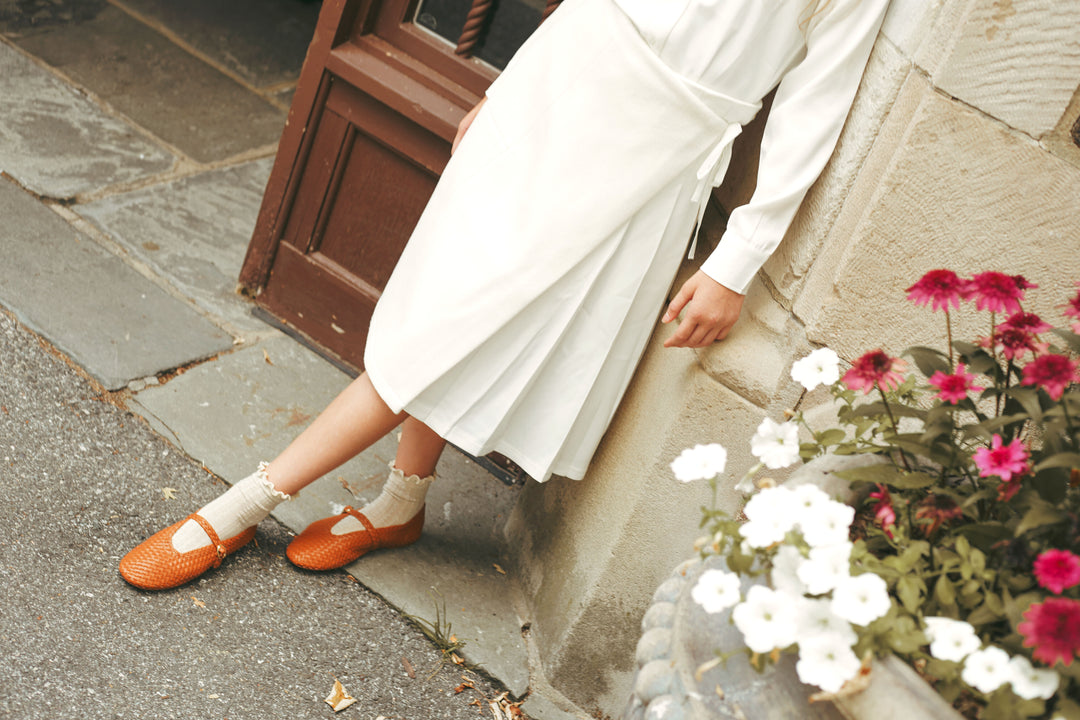 skirt pleated wrap - white